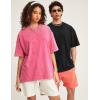 imageFlygo 3 Pack Men Oversized T Shirts Acid Washed Unisex Tee Loose Fit Short Sleeve Casual Streetwear Baggy Basic TopsBlackbeigerose
