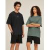 imageFlygo 3 Pack Men Oversized T Shirts Acid Washed Unisex Tee Loose Fit Short Sleeve Casual Streetwear Baggy Basic TopsBlackgreyarmygreen