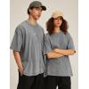 imageFlygo 3 Pack Men Oversized T Shirts Acid Washed Unisex Tee Loose Fit Short Sleeve Casual Streetwear Baggy Basic TopsBlackgreyblue