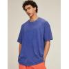 imageFlygo 3 Pack Men Oversized T Shirts Acid Washed Unisex Tee Loose Fit Short Sleeve Casual Streetwear Baggy Basic TopsBlackgreyblue