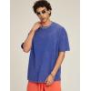 imageFlygo 3 Pack Men Oversized T Shirts Acid Washed Unisex Tee Loose Fit Short Sleeve Casual Streetwear Baggy Basic TopsBlackgreyblue