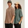 imageFlygo 3 Pack Men Oversized T Shirts Acid Washed Unisex Tee Loose Fit Short Sleeve Casual Streetwear Baggy Basic TopsKhakibeigearmygreen