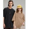 imageFlygo 3 Pack Mens Oversized TShirts Vintage 280G Heavy Cotton Streetwear Short Sleeve Solid Basic Tee Acid Washed TopsBlackdarkgreybeige