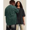 imageFlygo 3 Pack Mens Oversized TShirts Vintage 280G Heavy Cotton Streetwear Short Sleeve Solid Basic Tee Acid Washed TopsBlackdarkgreydarkgreen