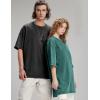 imageFlygo 3 Pack Mens Oversized TShirts Vintage 280G Heavy Cotton Streetwear Short Sleeve Solid Basic Tee Acid Washed TopsBlackdarkgreydarkgreen