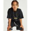 imageFlygo Boys Girls Cotton TShirts Kids Acid Wash Tshirt Vintage Unisex Casual Short Sleeve Loose Basic Tee TopBlack