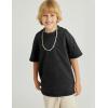 imageFlygo Boys Girls Cotton TShirts Kids Acid Wash Tshirt Vintage Unisex Casual Short Sleeve Loose Basic Tee TopBlack