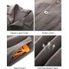 imageFlygo Boys Summer 2 Piece Beach Outfits Casual Short Sleeve Button Down Shirts and Shorts Vacation Outfit Textured SetsCoffee Grey