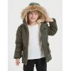 imageFlygo Boys Winter Coat Fleece Lined Kids Puffer Jacket Warm Quilted Hooded Parka JacketsArmy Green