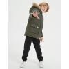 imageFlygo Boys Winter Coat Fleece Lined Kids Puffer Jacket Warm Quilted Hooded Parka JacketsArmy Green