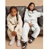 imageFlygo Girls Boys Fleece 2 Piece Outfits Pants Set Hoodies Sweatshirt and Jogger SweatpantsBeige