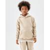 imageFlygo Girls Boys Fleece 2 Piece Outfits Pants Set Hoodies Sweatshirt and Jogger SweatpantsBeige