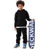 imageFlygo Girls Boys Fleece 2 Piece Outfits Pants Set Hoodies Sweatshirt and Jogger SweatpantsBlack
