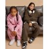 imageFlygo Girls Boys Fleece 2 Piece Outfits Pants Set Hoodies Sweatshirt and Jogger SweatpantsCoffee