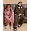 imageFlygo Girls Boys Fleece 2 Piece Outfits Pants Set Hoodies Sweatshirt and Jogger SweatpantsDark Pink