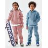 imageFlygo Girls Boys Fleece 2 Piece Outfits Pants Set Hoodies Sweatshirt and Jogger SweatpantsDark Pink