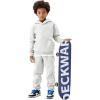 imageFlygo Girls Boys Fleece 2 Piece Outfits Pants Set Hoodies Sweatshirt and Jogger SweatpantsGrey