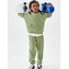 imageFlygo Girls Boys Fleece 2 Piece Outfits Pants Set Hoodies Sweatshirt and Jogger SweatpantsGreygreen
