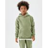 imageFlygo Girls Boys Fleece 2 Piece Outfits Pants Set Hoodies Sweatshirt and Jogger SweatpantsGreygreen