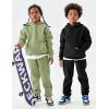 imageFlygo Girls Boys Fleece 2 Piece Outfits Pants Set Hoodies Sweatshirt and Jogger SweatpantsGreygreen