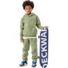 imageFlygo Girls Boys Fleece 2 Piece Outfits Pants Set Hoodies Sweatshirt and Jogger SweatpantsGreygreen