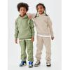imageFlygo Girls Boys Fleece 2 Piece Outfits Pants Set Hoodies Sweatshirt and Jogger SweatpantsKhaki