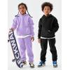 imageFlygo Girls Boys Fleece 2 Piece Outfits Pants Set Hoodies Sweatshirt and Jogger SweatpantsPurple