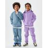 imageFlygo Girls Boys Fleece 2 Piece Outfits Pants Set Hoodies Sweatshirt and Jogger SweatpantsPurple
