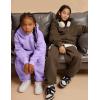imageFlygo Girls Boys Fleece 2 Piece Outfits Pants Set Hoodies Sweatshirt and Jogger SweatpantsPurple