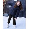 imageFlygo Girls Boys Fleece Joggers Sweatpants Sherpa Lined Winter Warm Elastic Waist Jogger Pants with PocketsBlack