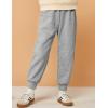 imageFlygo Girls Boys Fleece Joggers Sweatpants Sherpa Lined Winter Warm Elastic Waist Jogger Pants with PocketsLightgrey