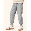 imageFlygo Girls Boys Fleece Joggers Sweatpants Sherpa Lined Winter Warm Elastic Waist Jogger Pants with PocketsLightgrey