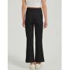 imageFlygo Girls Flare Yoga Pants Kids High Waisted Multiple Pockets Bell Bottoms Button Bootcut Stretchy PantsBlack