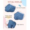 imageFlygo Girls Flare Yoga Pants Kids High Waisted Multiple Pockets Bell Bottoms Button Bootcut Stretchy PantsBlue