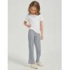 imageFlygo Girls Flare Yoga Pants Kids High Waisted Multiple Pockets Bell Bottoms Button Bootcut Stretchy PantsGrey