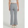 imageFlygo Girls Flare Yoga Pants Kids High Waisted Multiple Pockets Bell Bottoms Button Bootcut Stretchy PantsGrey