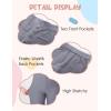 imageFlygo Girls Flare Yoga Pants Kids High Waisted Multiple Pockets Bell Bottoms Button Bootcut Stretchy PantsGrey