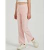 imageFlygo Girls Flare Yoga Pants Kids High Waisted Multiple Pockets Bell Bottoms Button Bootcut Stretchy PantsPink