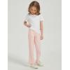 imageFlygo Girls Flare Yoga Pants Kids High Waisted Multiple Pockets Bell Bottoms Button Bootcut Stretchy PantsPink
