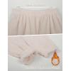 imageFlygo Girls Fuzzy Pants Set Fleece Outfits Winter Flannel Loose Fluffy Pullover Sweatshirt Top Pants SweatsuitBeige