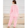 imageFlygo Girls Fuzzy Pants Set Fleece Outfits Winter Flannel Loose Fluffy Pullover Sweatshirt Top Pants SweatsuitLight Pink
