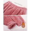 imageFlygo Girls Fuzzy Pants Set Fleece Outfits Winter Flannel Loose Fluffy Pullover Sweatshirt Top Pants SweatsuitPink