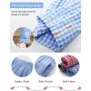 imageFlygo Girls Plaid Wide Leg Pants Gingham Elastic Waist Trousers Cute Print Bottoms with Slant PocketsLightblue