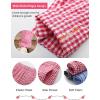 imageFlygo Girls Plaid Wide Leg Pants Gingham Elastic Waist Trousers Cute Print Bottoms with Slant PocketsRed