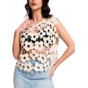 imageFlygo Hollow Out Floral Lace Crop Top for Women 2025 Trendy Oversized Sleeveless Crochet Vest Coverup Y2K Going Out TopsBeige