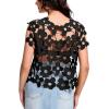 imageFlygo Hollow Out Floral Lace Crop Top for Women 2025 Trendy Oversized Sleeveless Crochet Vest Coverup Y2K Going Out TopsBlack