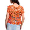 imageFlygo Hollow Out Floral Lace Crop Top for Women 2025 Trendy Oversized Sleeveless Crochet Vest Coverup Y2K Going Out TopsOrange