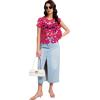imageFlygo Hollow Out Floral Lace Crop Top for Women 2025 Trendy Oversized Sleeveless Crochet Vest Coverup Y2K Going Out TopsRose Red
