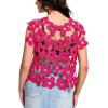 imageFlygo Hollow Out Floral Lace Crop Top for Women 2025 Trendy Oversized Sleeveless Crochet Vest Coverup Y2K Going Out TopsRose Red