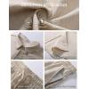 imageFlygo Men Cotton Linen Sets Outfits 2 Piece Summer Short Sleeve Shirt and Shorts Set Beach Wear Vacation OutfitNatural